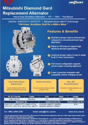 Mitsubishi Diamond Gard Replacement Alternator(Image)